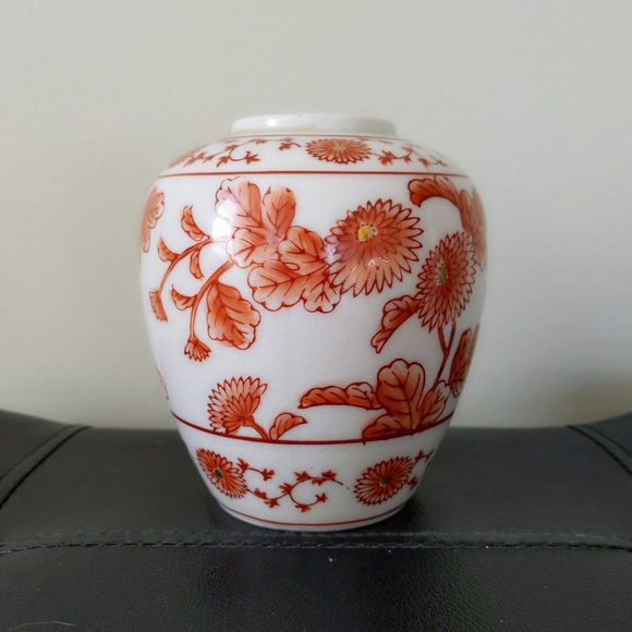 Vtg Otagiri Original Japan Red Painted Flower Vase - Picture 4 of 6